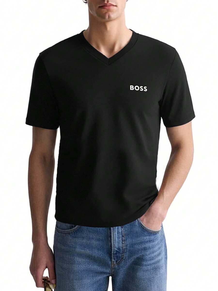 Hugo Boss Men's V Shirt Black - Black - View 1