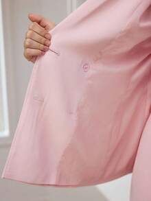 MOTF PREMIUM ELEGANT SOLID COLOR DOUBLE-BREASTED LOOSE BLAZER