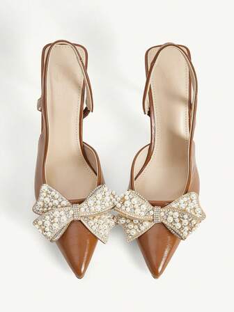 CUCCOO HITCHD Bombas de mujer de punta fina con decoración de lazo, de estilo minimalista y casual