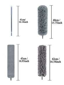 Stainless Steel Pole Retractable Duster With Extra Long Pole, Bendable Head And Long Handle Duster For Cleaning Ceiling Fans, High Ceilings, Blinds, Furniture And Cars - Grey - View 13