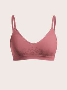 4 piezas de sujetadores cortos con estampado floral sin costuras para mujeres, con tirantes ajustables - Multicolor - Ver 6