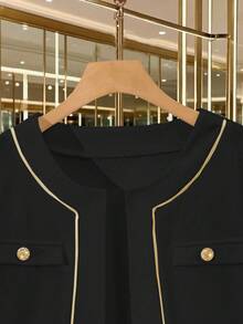 GlowEve 女士时尚优雅开襟羊毛衫 - 黑色 - 查看 4