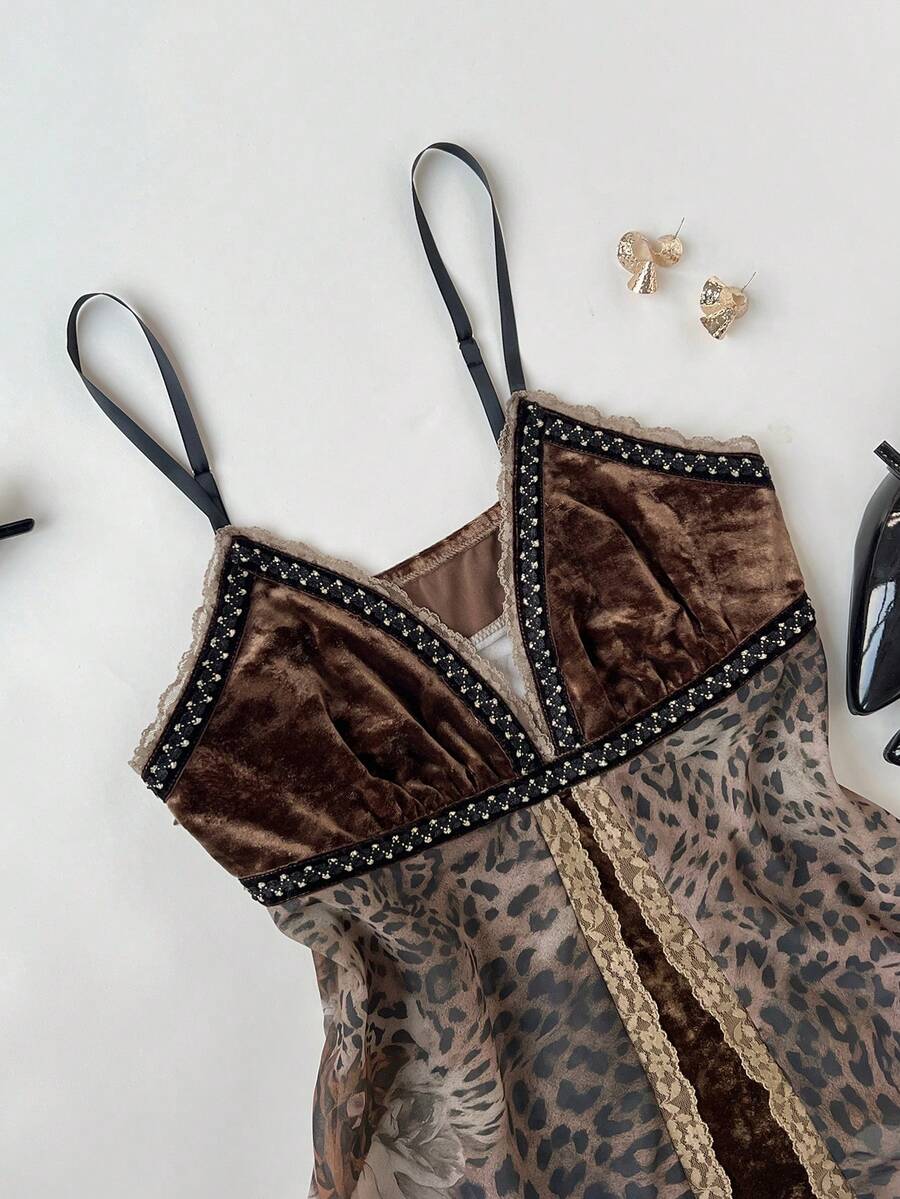 Elamini Women's Fashionable Sexy Leopard Print Camisole - Multicolor - View 1