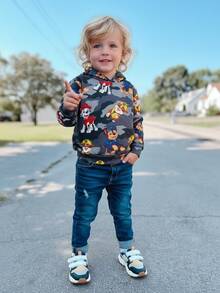 SHEIN | PAW Patrol Young Boy Casual Fashionable Street Cute Cartoon Dog Camouflage Print Hoodie Sweatshirt, Outdoor Sports, Spring/Autumn Boys Hoodie Fall Winter