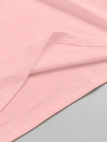 SHEIN EZwear Women's Casual V-Neck Dragonfly Printed Short Sleeve T-Shirt, Summer - Pink - View 4