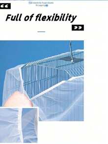 1pc Birdcage Cover, Splash-Proof Mesh Netting With Embroidered Patterns For Parakeet Cage - White - View 6