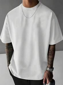 Manfinity Dauomo Herren Lässig T-Shirt mit Stern- und Buchstaben-Muster, Kurzarm, Sommer - Verschiedenfarbig - Übersicht 2