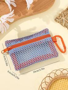 Túi lưới khóa kéo Joivida mini đựng mỹ phẩm, có nhiều màu, ví đựng tiền xu tiện lợi, đựng chìa khóa, đựng thẻ, đựng son môi - Nhiều màu - Xem 21