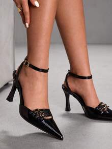 CUCCOO SZL Dammode Mångsidiga pendlingspumps med spetsig tå och spetsiga spetsar - Svart - Visa 7