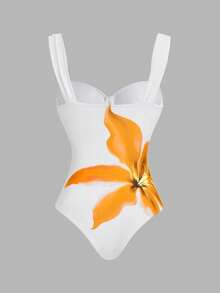 Swim Oasis 女士撞色印花连体泳衣 - 彩色 - 查看 8