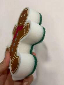 圣诞清洁海绵 - 节日主题设计（圣诞树、姜饼人、雪花、圣诞袜和圣诞老人） - 以及浴室清洁海绵 - 节日装饰和礼品创意 - 彩色 - 查看 3