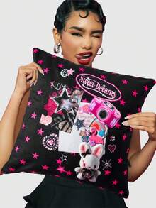 ROMWE Anime 靠垫套 - 粉色 - 查看 5