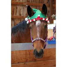 1pc Christmas Elf Horse Hat Equestrian Supplies Christmas Horse Hat Double Ear Design Christmas Gift Christmas Photo Christmas Gift For Ponies