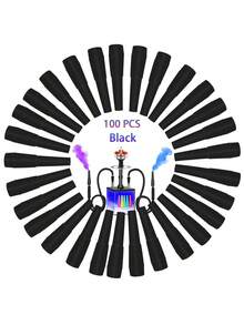 100个一次性水烟嘴，独立包装，混色，适用于大多数水烟嘴柄，塑料材质，无毛刺，礼盒包装 - 均碼 - 查看 6