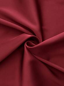 Flirla 大码女装春、秋、冬法式浪漫西西里优雅休闲通勤现代都市度假下午茶圣诞奢华派对纯色缎面绉纱V领宽松落肩蝙蝠袖交叉蝴蝶结长袖连衣裙 - 紫紅色 - 查看 11