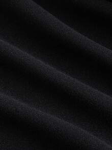 SHEIN MOD 大码蝴蝶结前荷叶边袖二合一连衣裙 - 黑與白 - 查看 4