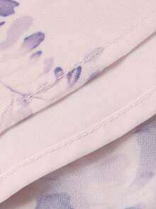 DAZY 女士优雅印花长裙度假装 - 紫色 - 查看 7