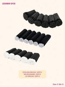 Eyelash Extension Brush Kit – Disposable Lash Spoolies, Micro Swabs, Lip Gloss Brushes 3-In-1 Set, 100/300/450/600/750/900pcs - Multicolor - View 21