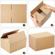 Small Item Shipping Boxes, 5.7x3.3x4.1inches, Single Wall, 32Lb/Sq Inch, Brown Corrugated Cardboard Mailer Box With Lids For Mailing Packaging, Gift Boxes For Wrapping Presents - Brown - View 11