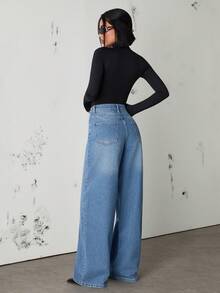 Rafferiza WOMEN STRAIGHT LOW WAIST JEANS - Medium Wash - View 2