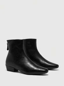 CUCCOO BIZCHIC Women's Fashionable Versatile Chunky Heel Ankle Boots For Christmas Valentine's Day - Black - View 7