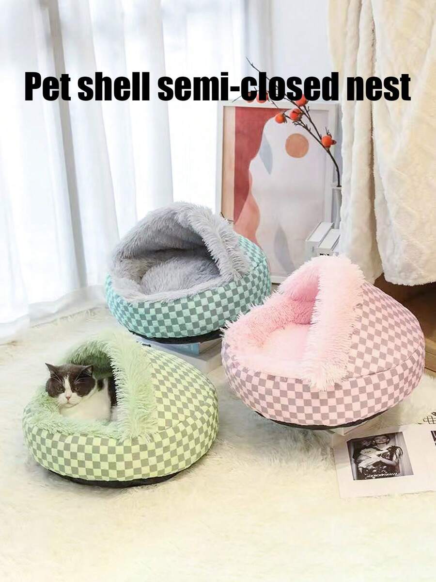 PETSIN 1 Giường cho mèo bán kín Pet Shell; Giường cho chó bán bao quanh; Tổ sưởi ấm cho thú cưng; Đồ dùng cho thú cưng. - Nhiều màu - Xem 1