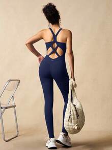 VARSIVA 女士休闲运动健身跑步连体服 - 藏蓝色 - 查看 4