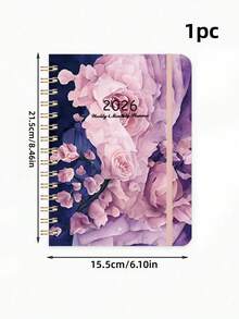 2026 Weekly & Monthly Planner, Jan 2026 - Dec 2026, Large 8.5" X 6.1" Spiral Bound Calendar, 70Sheets/140 Pages Thick Paper, Elastic Strap, Inner Pocket, Monthly Tabs, Dual Coil Binding, Durable Hardcover Notebook For Scheduling, Goal Setting, Notes, Academic & Office Organization, Floral & Animal Cover Designs - A5 - View 14