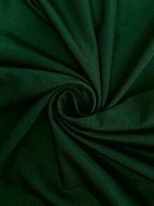 Cravure Plus Size Women Elegant V-Neck Pleated Stretchy Maxi Dress, Chiffon Patchwork Long Sleeve, Waist Snowflake Decor Belt With Safety Buckle, Suitable For Evening, Wedding, Party, Formal Gown, Luxurious & Graceful - Dark Green - View 4