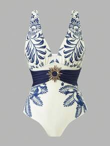 Swim Oasis 3pcs Knitted Animal & Plant Print Summer Women Swimsuit Set