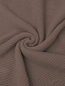 Elenzga Plus Size Women V-Neck Casual Versatile Back To School Party Knitted Vest - Khaki - View 3