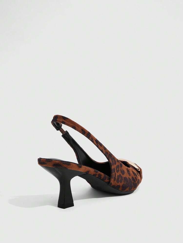CUCCOO SZL Leopard Print Fashionable Versatile Elegant Commuting High Heels For Christmas - Multicolor - View 4