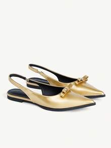 CUCCOO CHICEST Giày nữ mũi nhọn đính nơ thời trang thường ngày đa năng - Hoa hồng vàng - Xem 11