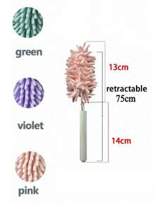 Stainless Steel Pole Retractable Duster With Extra Long Pole, Bendable Head And Long Handle Duster For Cleaning Ceiling Fans, High Ceilings, Blinds, Furniture And Cars - Grey - View 12