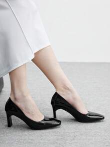 CUCCOO BIZCHIC Women's Fashion Versatile Commuting Minimalist Pointed Toe Pumps For Christmas - Black - View 3