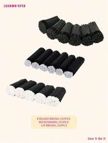Eyelash Extension Brush Kit – Disposable Lash Spoolies, Micro Swabs, Lip Gloss Brushes 3-In-1 Set, 100/300/450/600/750/900pcs - Multicolor - View 22
