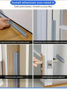 1条10米自粘塑料泡沫密封条，适用于推拉门窗，隔音防尘防水防虫，缝隙密封条，家居装修降噪冬季适用