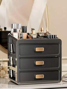 Multi-Size Makeup Storage Box, Black Drawer-Type Cosmetic Organizer Cabinet, Large Capacity Beauty Product Case For Skincare & Makeup Collection - Multicolor - View 9