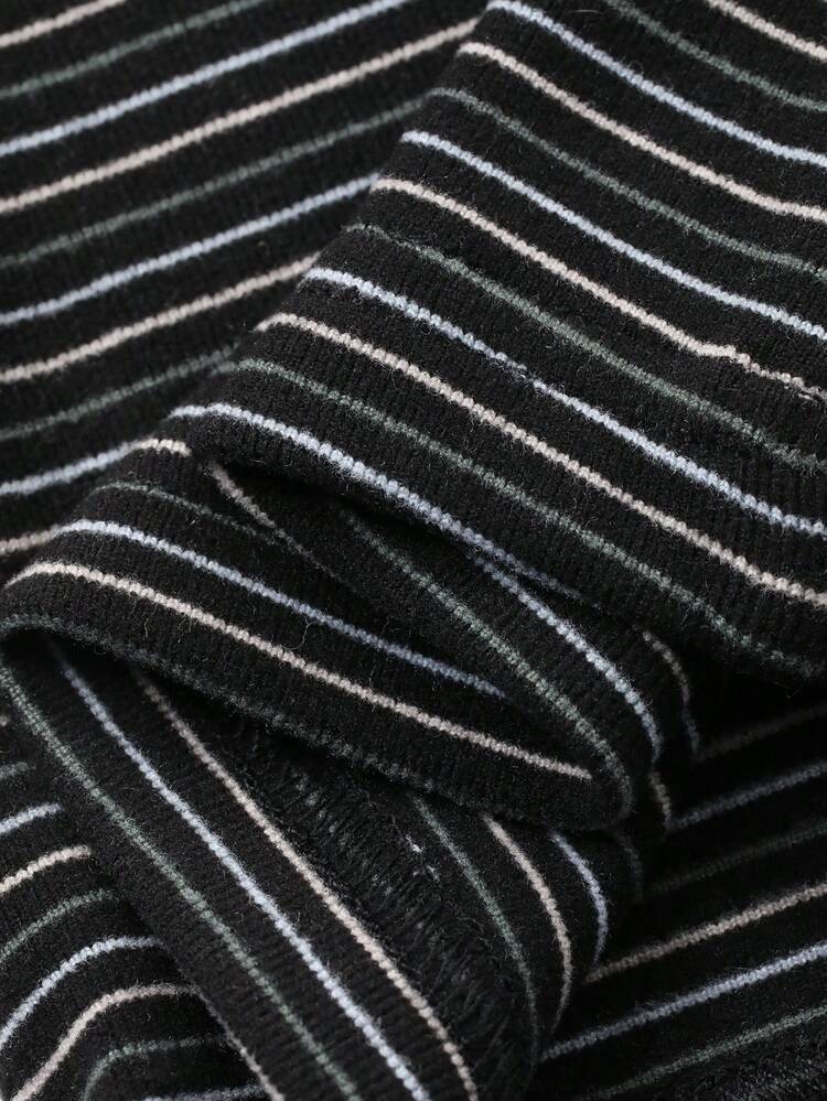 Young Girls Striped Casual Flared Leg Pants, Korean Style, Spring/Autumn