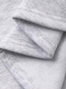 DAZY 女童圆领保暖内衬休闲韩版字母印花长袖连衣裙，秋冬款 - 灰色 - 查看 7