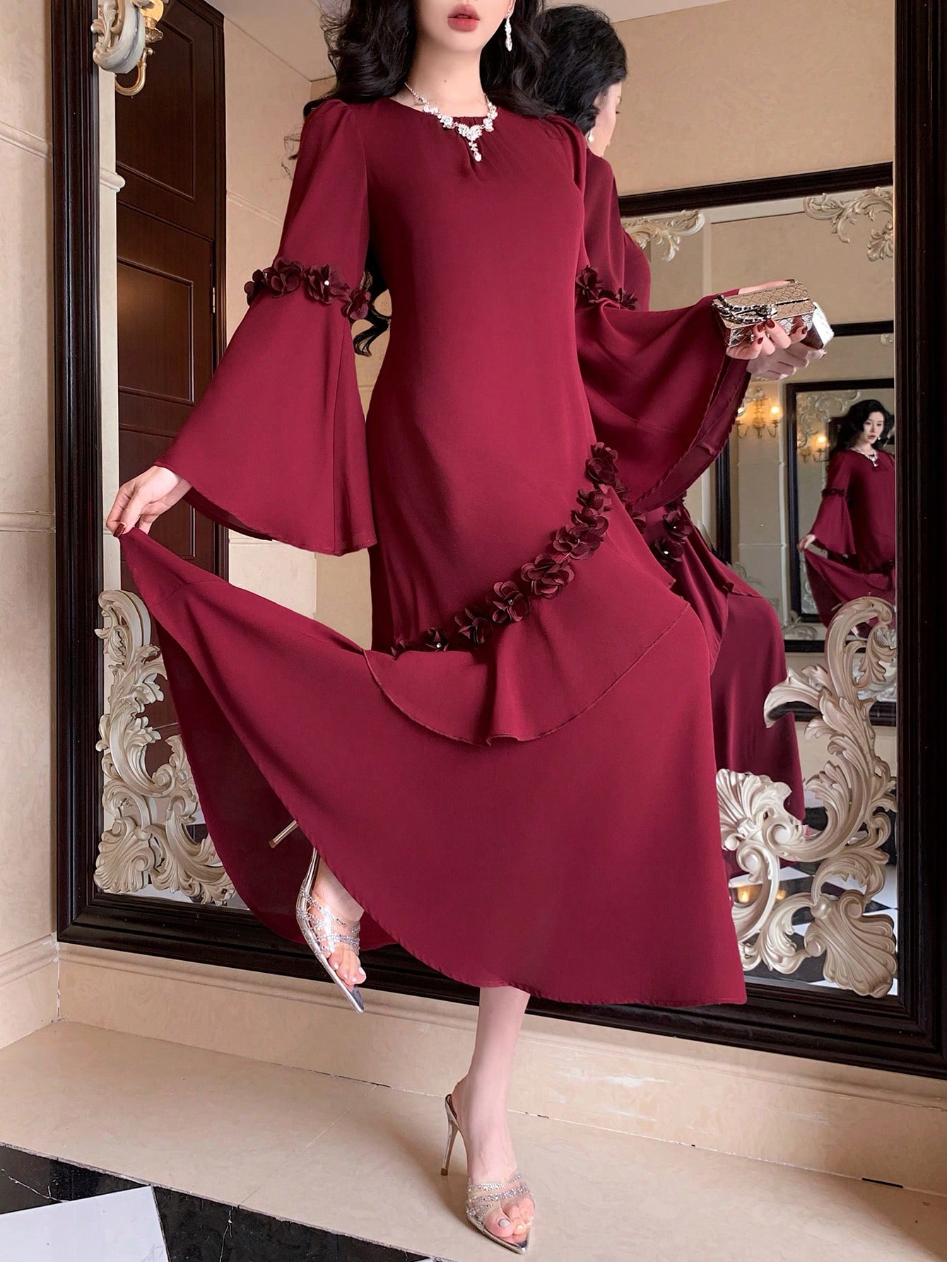 DAZY فستان أنيق بأكمام واسعة للنساء