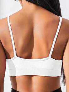 SHEIN Velisys Sports T-Shirt / Racerback Tank Top / Curved Bust / Fashionable & Versatile - Multicolor - View 2