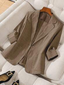 GlowEve CURVE 大码纯色单排扣优雅办公室长袖西装外套