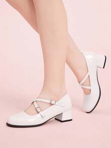 CUCCOO DOLLMOD 女士时尚百搭通勤优雅简约高跟鞋 - 白色 - 查看 5