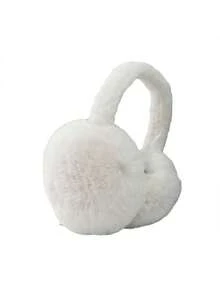 1/2个装男女通用纯色耳罩 - 柔软毛绒耳罩，雪白女士耳罩，可折叠耳罩，女士可爱耳套，可调节头带，带毛绒保暖内衬，舒适防寒，适合冬季户外活动、派对拍照、户外耳罩。冬季秋季配饰 - 彩色 - 查看 11