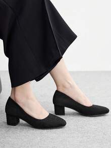 CUCCOO BIZCHIC 女士时尚百搭简约高跟鞋 - 黑色 - 查看 2