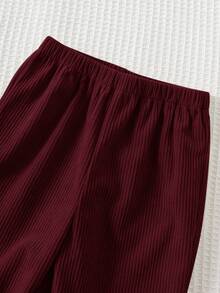 Cozy Pixies 2 st. set med mjuk stickad tröja för babypojke med tecknad björnmönster och långärmad tröja och byxor i resår i midjan