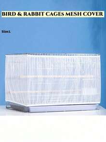 1pc Birdcage Cover, Splash-Proof Mesh Netting With Embroidered Patterns For Parakeet Cage - White - View 10