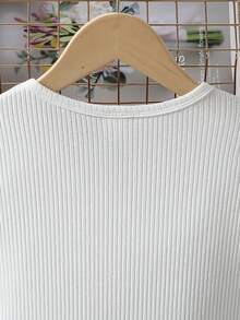 SHEIN Tween Girls Fashionable Geometric Printed Round Neck Ribbed Dress,Holiday,Summer,Travel - Multicolor - View 3