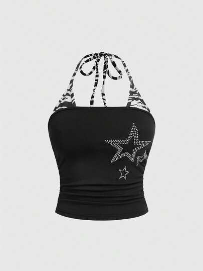 J-Fashion Débardeur femme 2 en 1 Shibuya Gyaru Y2K